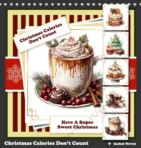Christmas Calories Dont Count Card & Topper Set