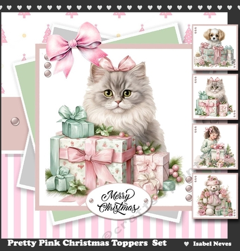 Pretty Pink Christmas Toppers Set