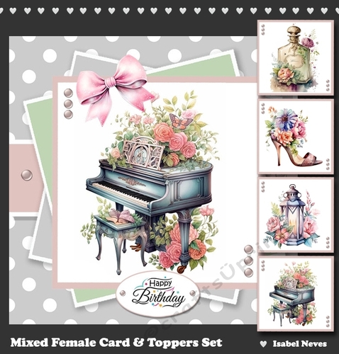 Mixed Female Card & Toppers Set