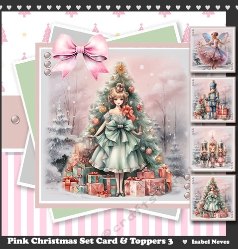 Pretty Pink Christmas Toppers Set 3