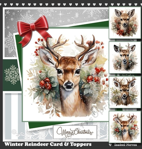 Winter Reindeer Toppers Set