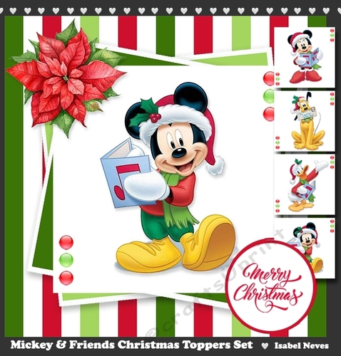 Mickey And Friend Christmas Toppers Set