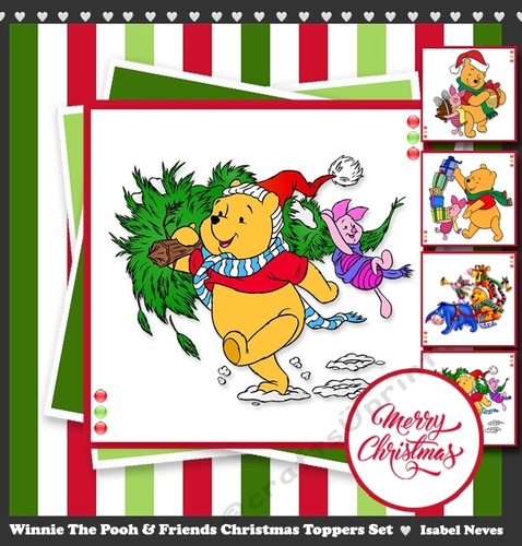 Winnie The Pooh And Friend Christmas Toppers Set