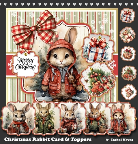 Christmas Rabbits Toppers Set