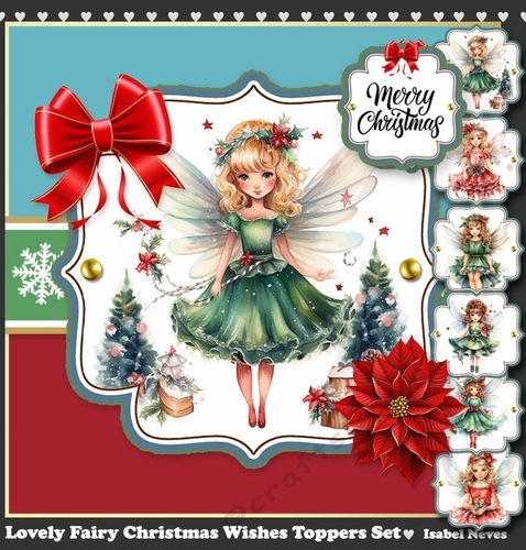 Lovely Fairy Christmas Wishes Toppers Set