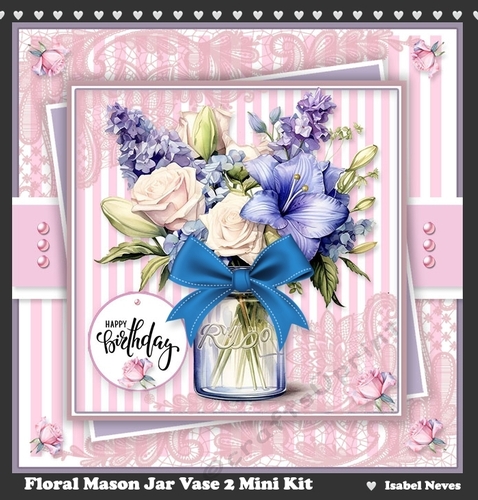 Floral Mason Jar Vase 2