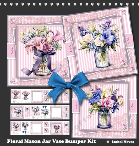 BUMPER KIT Floral Mason Jar Vases