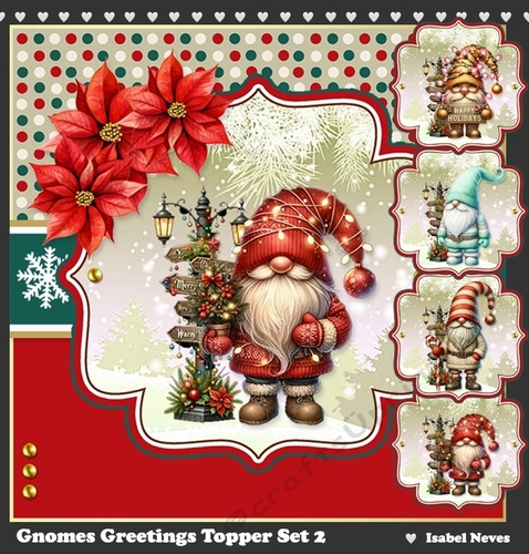 Gnome Greetings Toppers Set 2