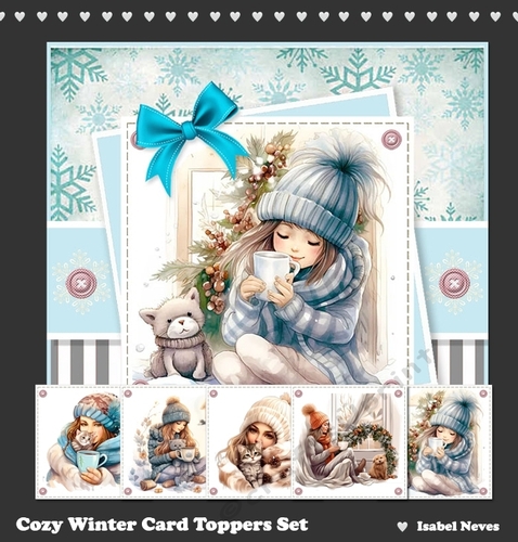 Cozy Winter Card Toppers Set