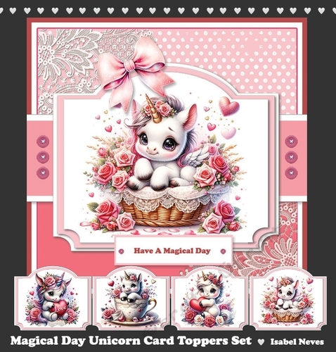 Magical Day Unicorn Card Toppers Set