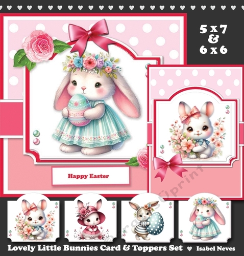 Lovely Little Bunnies Card & Toppers Set