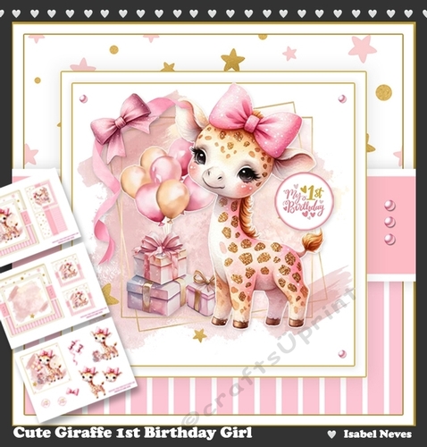 Cute Giraffe 1st Birthday Girl