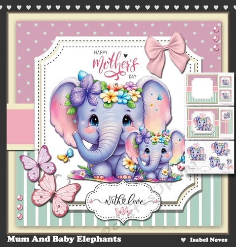 Mum And Baby Elephants