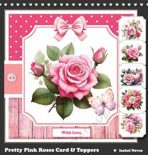 Pretty Pink Roses Toppers Set