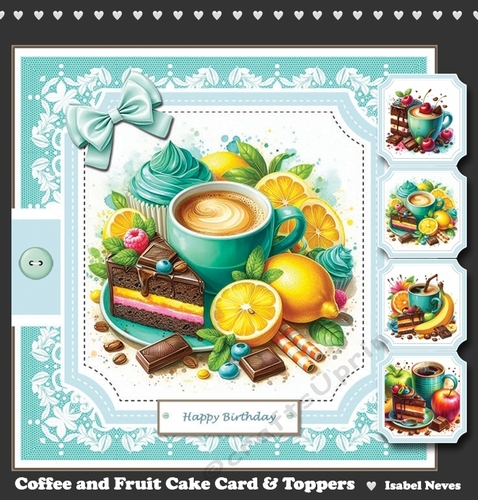 Coffee And Fruit Cake Toppers Set