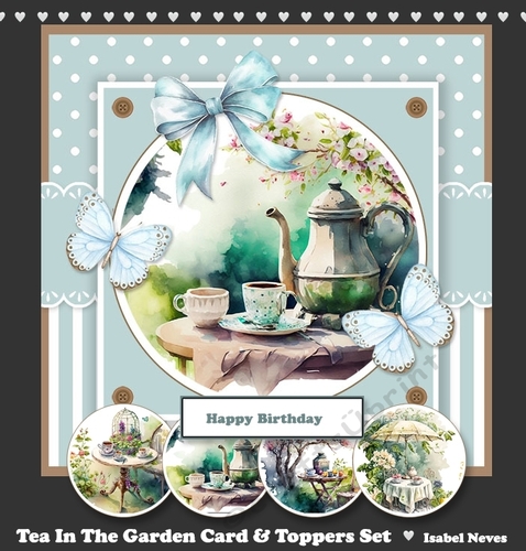 Tea In The Garden Card & Toppers Set