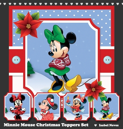 Minnie Mouse Christmas Toppers Set