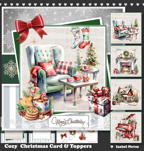 Cozy Christmas Card and Toppers Set