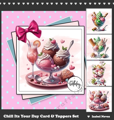 Chill Its Your Day Card & Toppers Set
