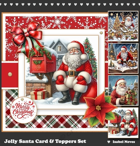 Jolly Santa Card & Toppers Set