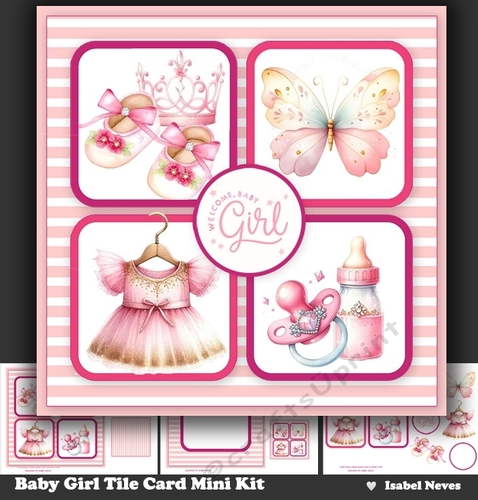 Baby Girl Tile Card