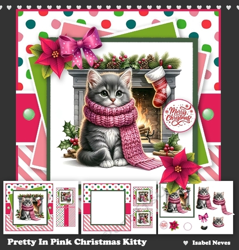 Pretty In Pink Christmas Kitty
