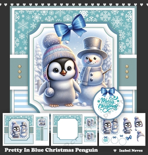 Pretty In Blue Christmas Penguin