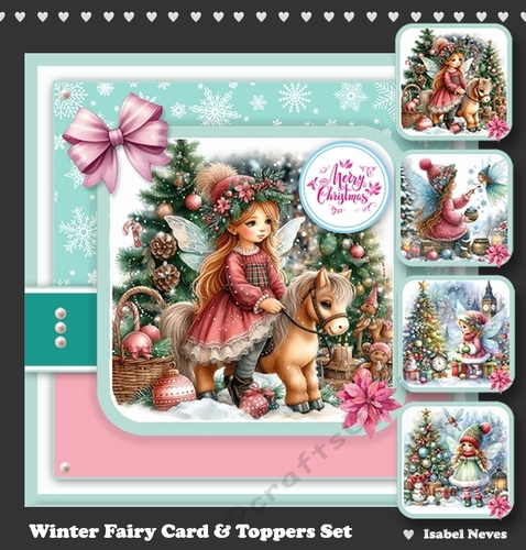 Winter Fairy Card & Toppers Set