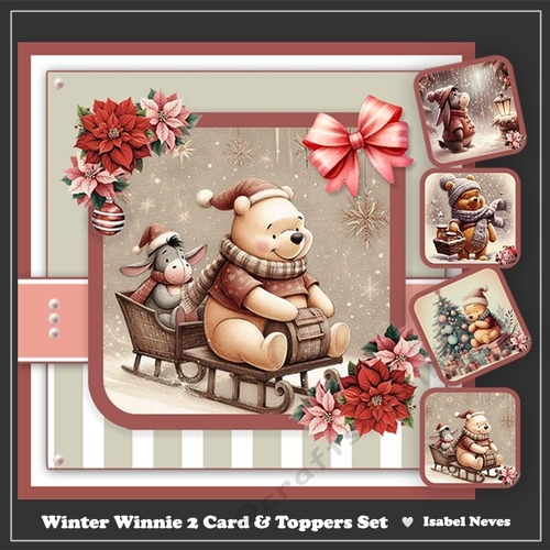 Winter Winnie 2 Card & Toppers Set