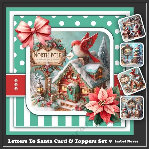Letters To Santa Card & Toppers Set
