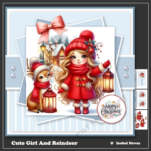 Cute Girl And Reindeer