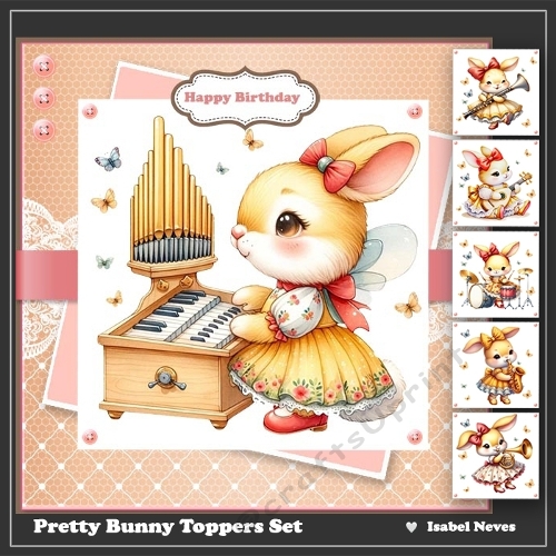 Pretty Bunny Card Toppers Set