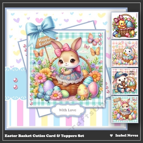 Easter Basket Cuties Card And Toppers Set
