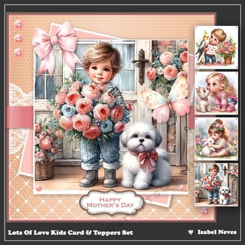 Lots Of Love Kids - Card & Toppers Set