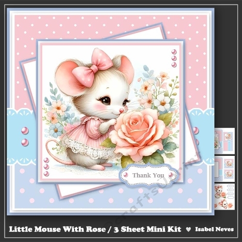 Little Mouse With Rose