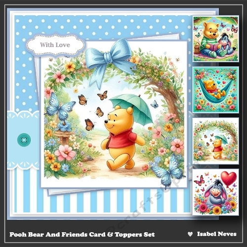 Pooh Bear And Friends Card & Toppers Set