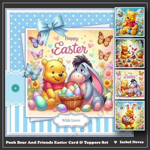 Pooh Bear And Friends Card & Toppers Set