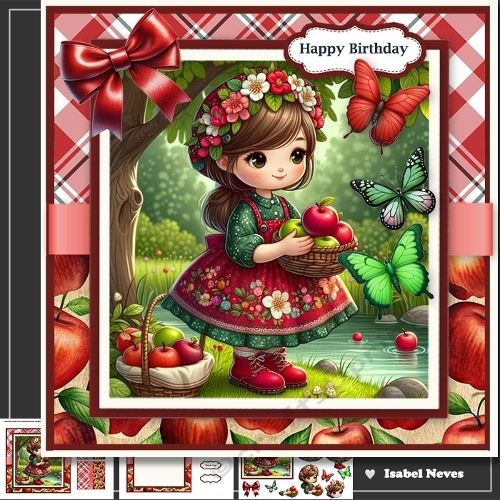 Girl With Basket Of Apples