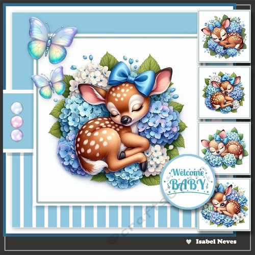 Sleeping Baby Deer Toppers Set