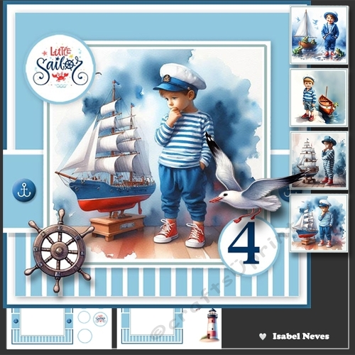 Little Sailor Card & Toppers Set