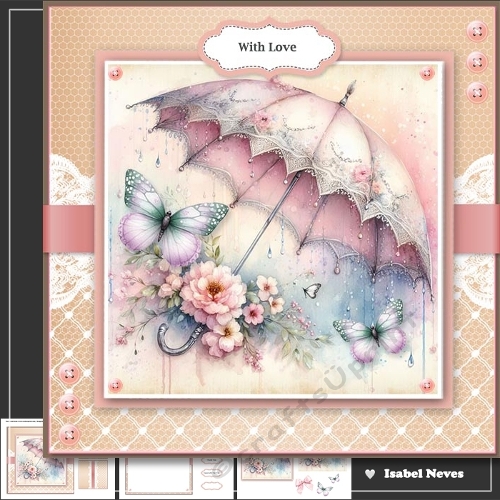 Umbrella, Flowers And Butterflies 5