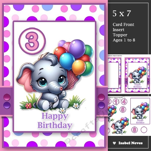 Little Elephant Birthday ~ Age 1 to 8