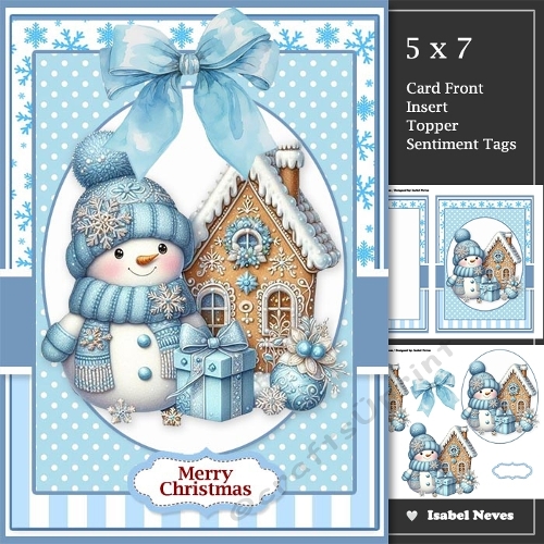 Pretty Blue Christmas Snowman