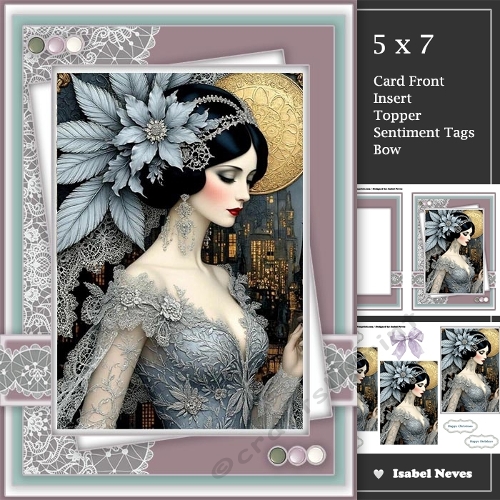 Art Deco Lace Christmas Lovely Lady