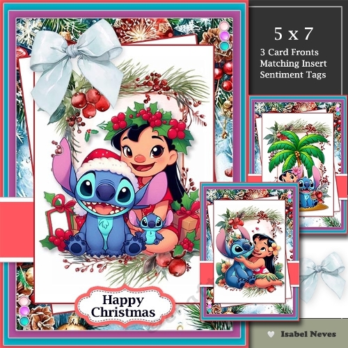 Set Of 3 ~ Lilo And Stitch Christmas
