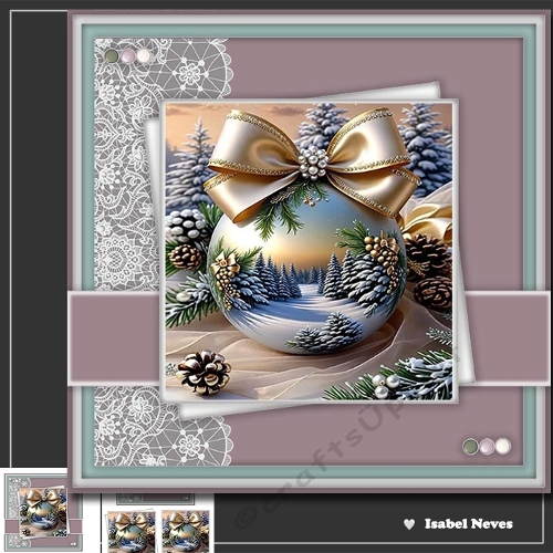 6x6 Winter Scene Beautiful Bauble