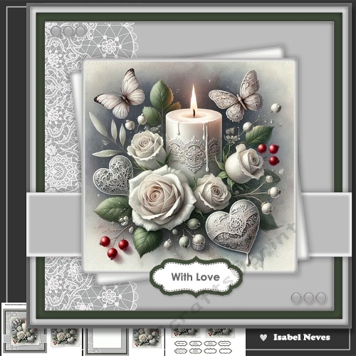 Floral Butterfly Love Candle