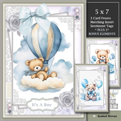 cup1384662_2073 - Buy1 Get 2 FREE ~ Baby Boy Teddy Bear Mini Kit