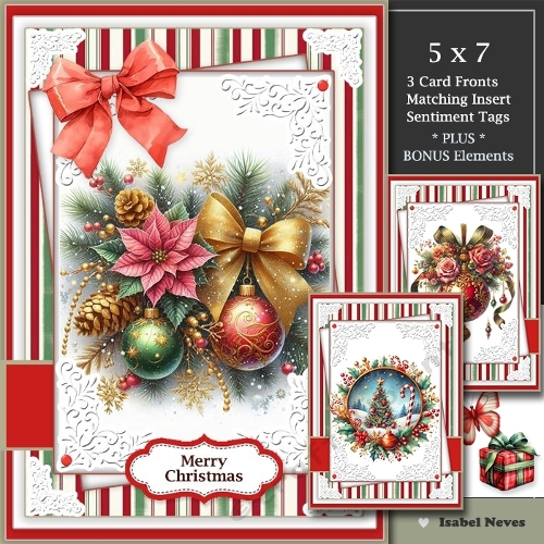  Set of 3 ~ Merry And Bright Christmas Mini Kit
