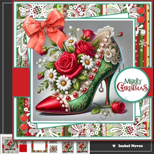 cup1385139_2073 - Christmas Shoe Rose Bouquet